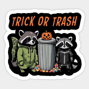 Halloween Raccoon Duo - Trick or Trash Sticker